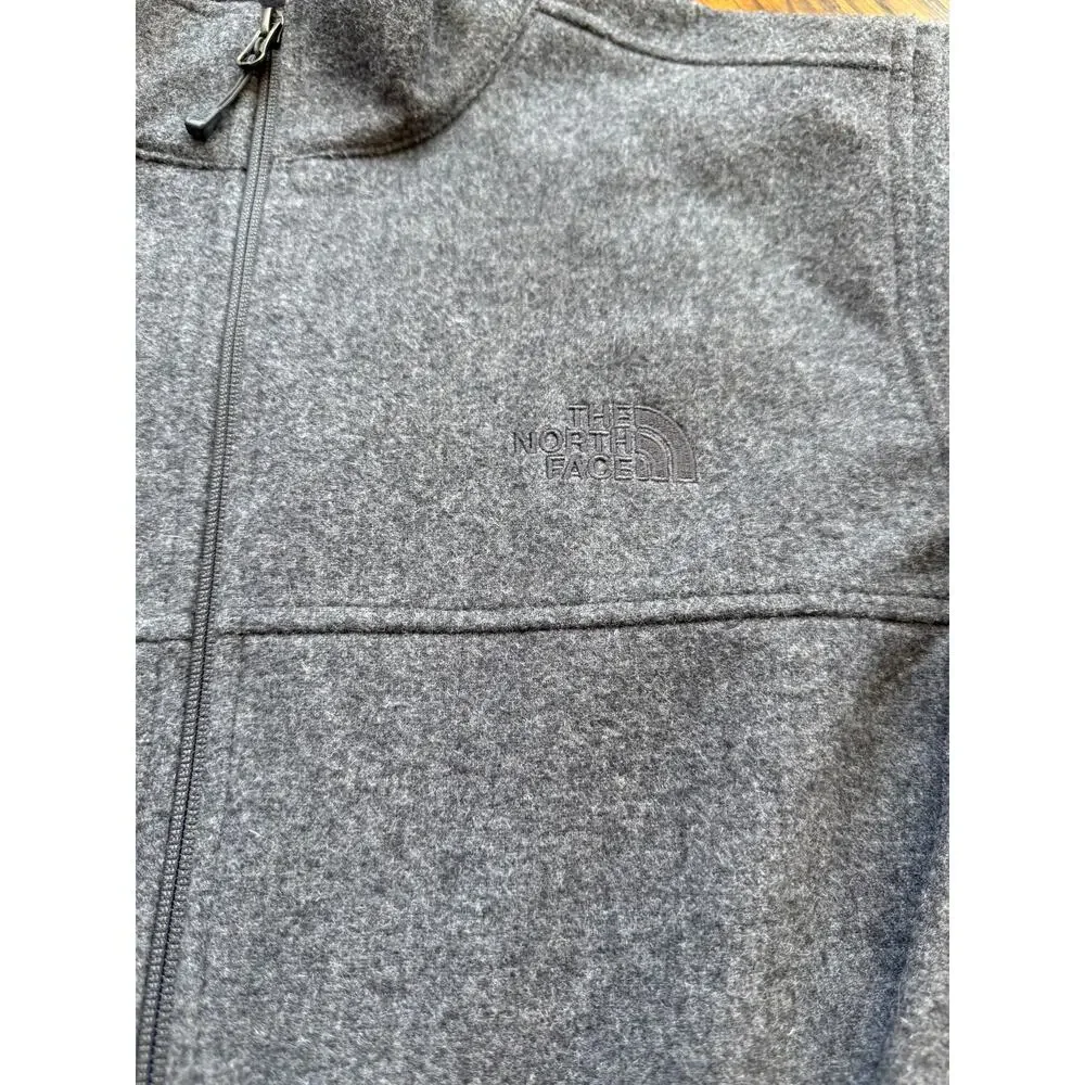 The North Face Mens M Grey Wool Blend Denali Full Zip Fleece Interior Jacket